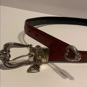 Reversible Red & Black Leather Brighton Belt